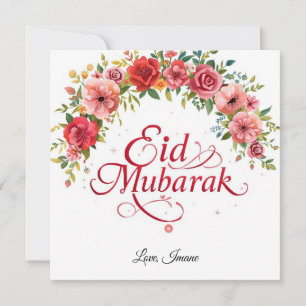 Cartão Moderno Personalizado de Eid Mubarak
