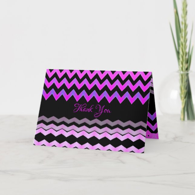 Cartão Moderno Rosa e Negro (Frente)