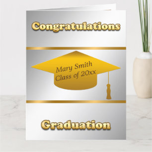 Cartão Moderno simples Personalizar prata Dourada