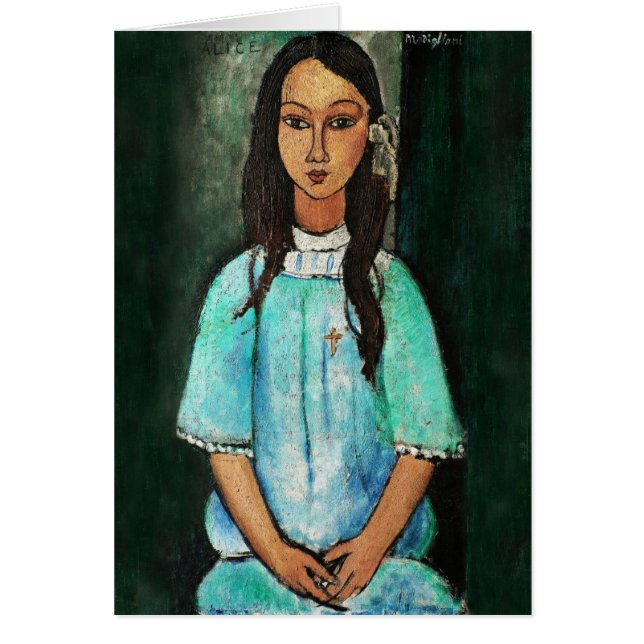 Cartão Modigliani Alice Vintage - Pintura de arte (Frente)