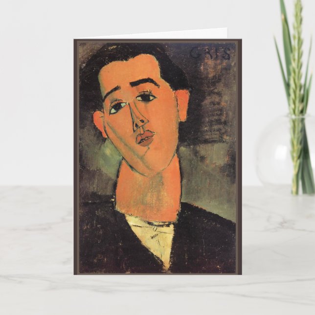 Cartão Modigliani - Retrato de Juan Gris (Frente)