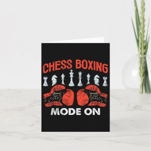 Cartão Modo De Boxing Do Xadrez Em Luvas De Peças Do Xadr