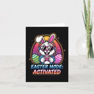 Cartão Modo de páscoa Ativado Gamer Bunny Gaming Eas