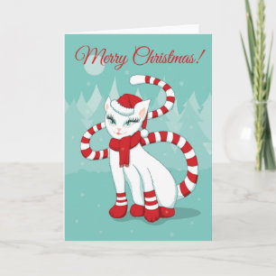 Cartão Modo Natal Cat - Gatinho Pronto para Férias