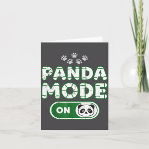Cartão Modo Panda Ativado Camisa Engraçada para Amantes d