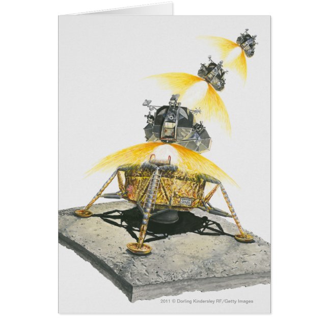 Cartão Módulo de Apollo 11 Eagle que descola da lua (Frente)