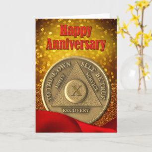 Cartão Moeda de 10 anos de AA Brilhante Feliz Aniversário