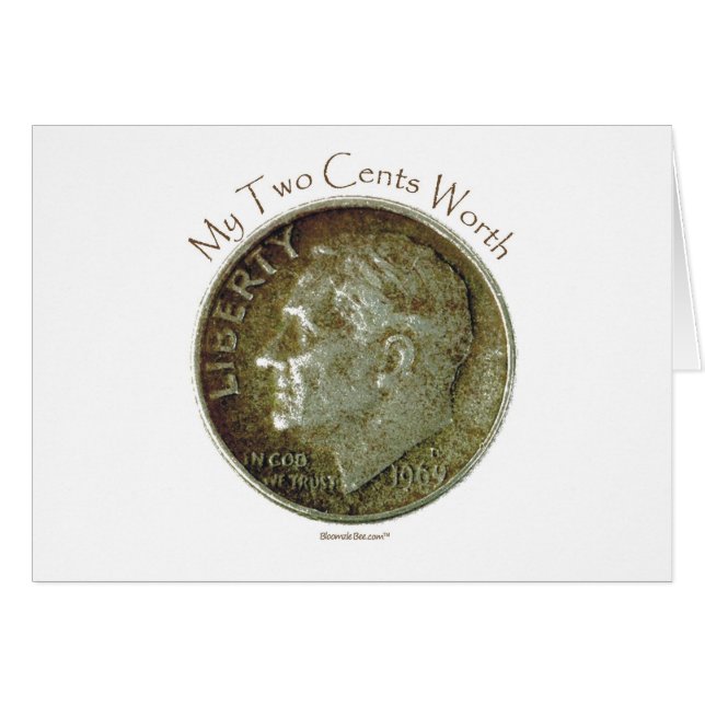 Cartão Moeda de dez centavos da foto (Frente Horizontal)