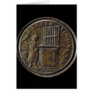 Cartão Moeda romana que descreve um órgão