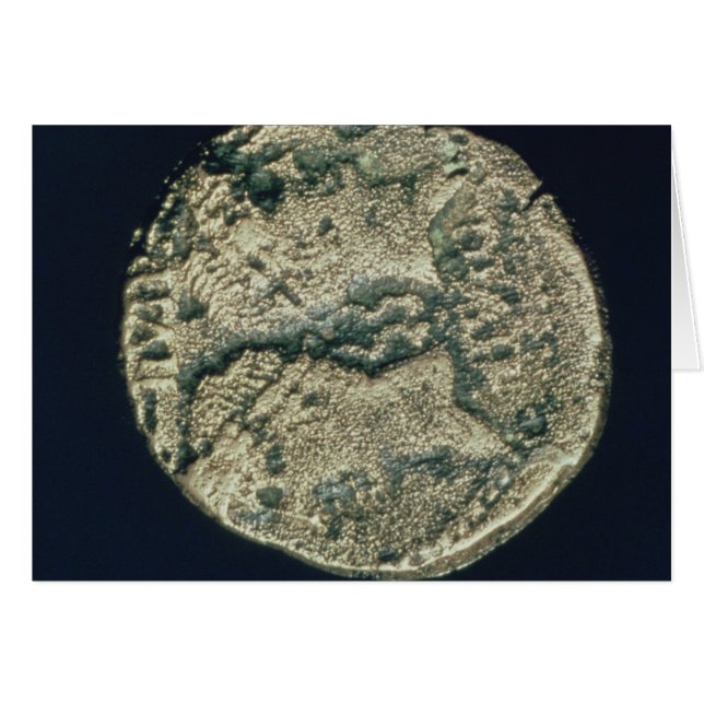 Cartão Moedas com chefes de Júlio César e Augusto (Frente Horizontal)