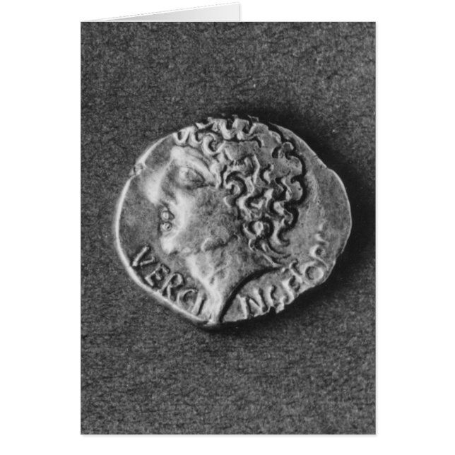 Cartão Moedas com efígie de Vercingetorix (Frente)