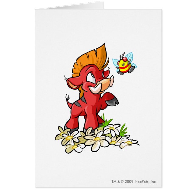 Cartão Moehog vermelho e zumbido (Frente)