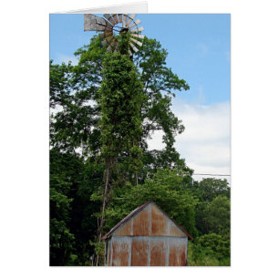 Cartão Moinho de vento e moinho