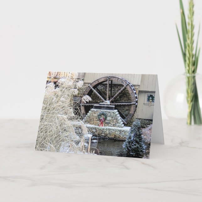 Cartão Moinho Plimoth Grist em Plymouth, MA (Frente)