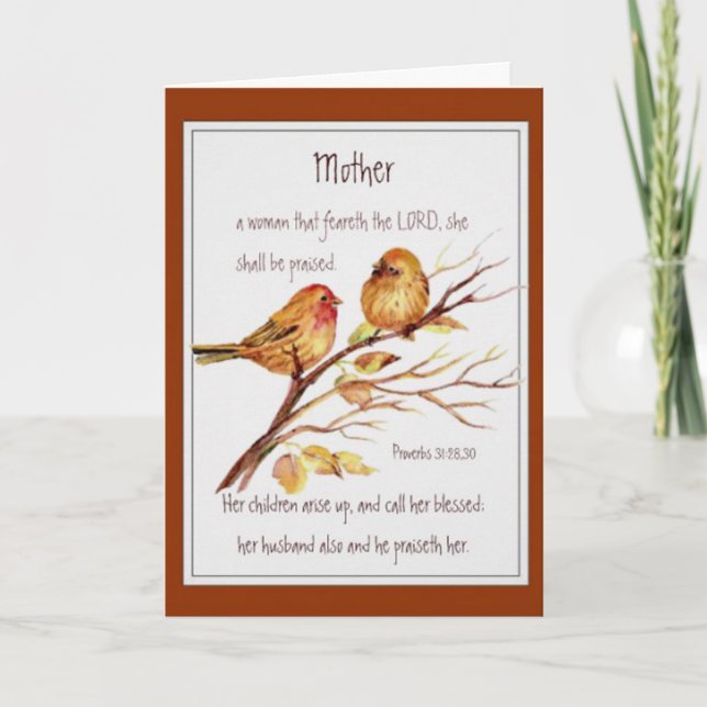 Cartão Mola d'água do Dia de as mães Cristão (Frente)