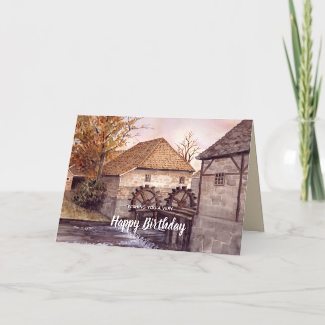 Cartão Mola d'água pintada por Farida Greenfield (Frente)