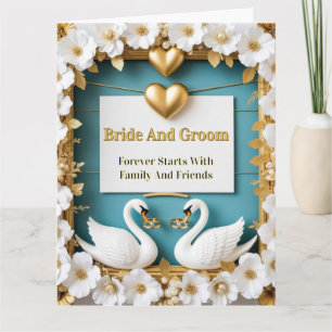Cartão Moldura de Casamento de Cisne para Decoração de Ca