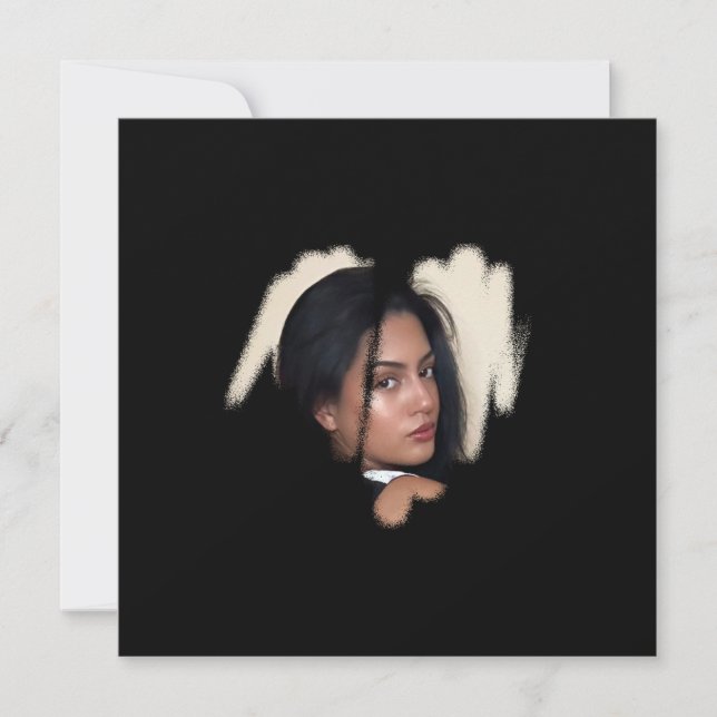 Cartão Moldura de Coração de Grafite Preto da Classe 1rua (Frente)