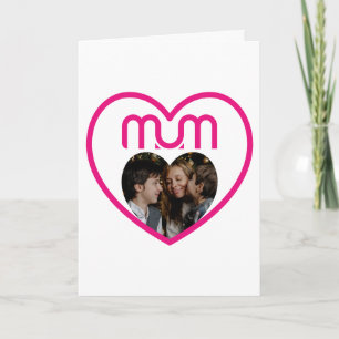 Cartão Moldura de foto Pink MUM Love