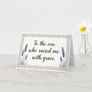 Cartão Moldura de Lavanda Me Criou com Graça Mamãe