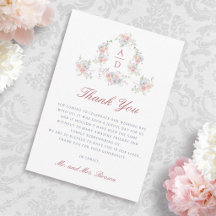Moldura de Peônias Pastéis Agradecimento Casamento