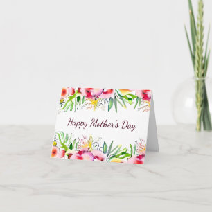 Cartão Moldura floral aquarela primavera personalizada