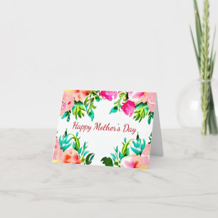 Cartão Moldura floral de aquarela personalizada