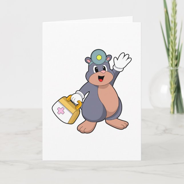 Cartão Mole como enfermeira com kit de primeiros socorros (Frente)