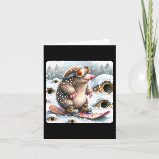 Cartão Mole Snowboard Com Óculos. Snowboard Snowboard (Frente)