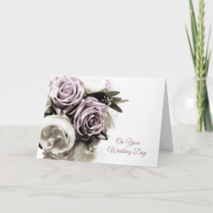 Cartão Molho Lilac Rose Bouquet, Parabéns de casamento
