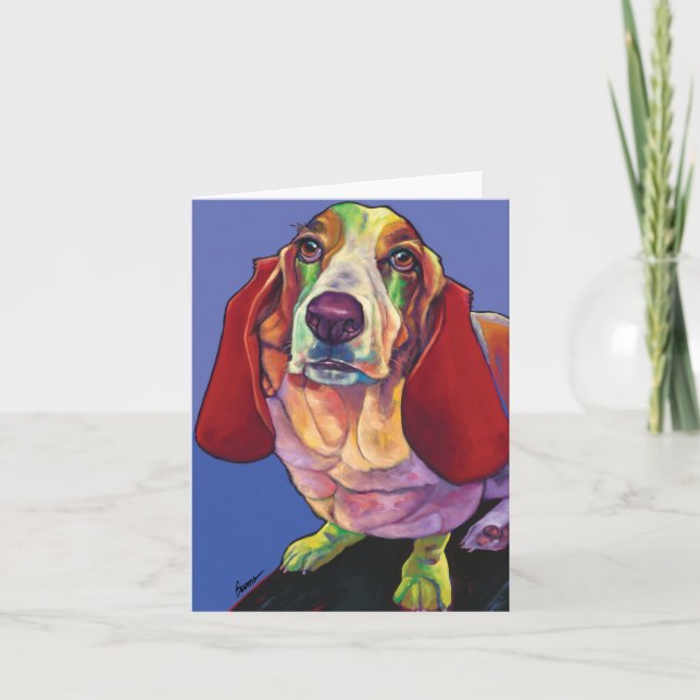 Cartão Molly the Basset Therapy Dog Card by Ron Burns (Frente)
