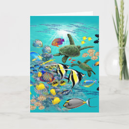 Cartão Molokini Cove Havaí Tartaruga Tropical do Mar do P