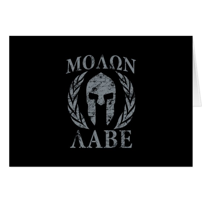 Cartão Molon Labe Spartan Warrior Laurels (Frente Horizontal)