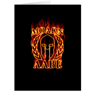 Cartão Molon Labe Spartan Warrior Laurels on Fire