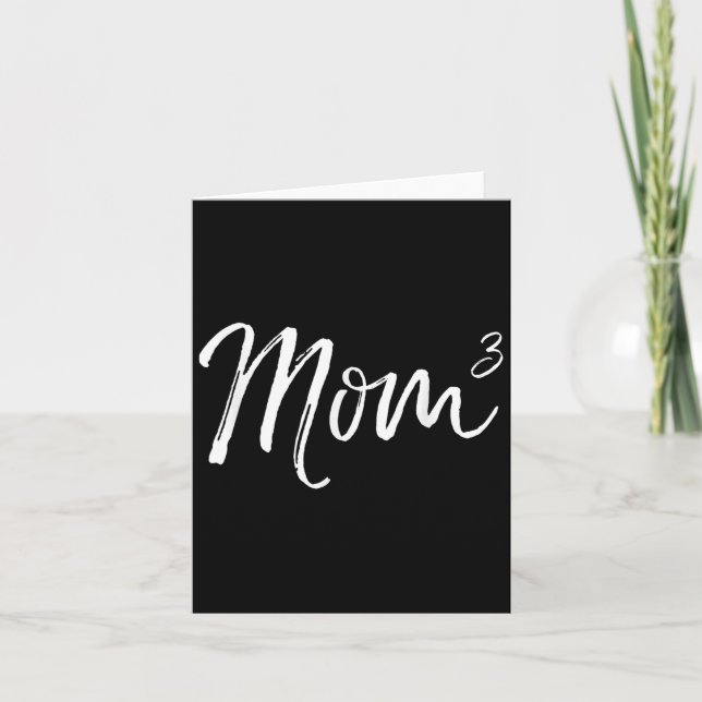 Cartão Mom Cubed Triplet Mom Of 3 Third Child Announcemen (Frente)