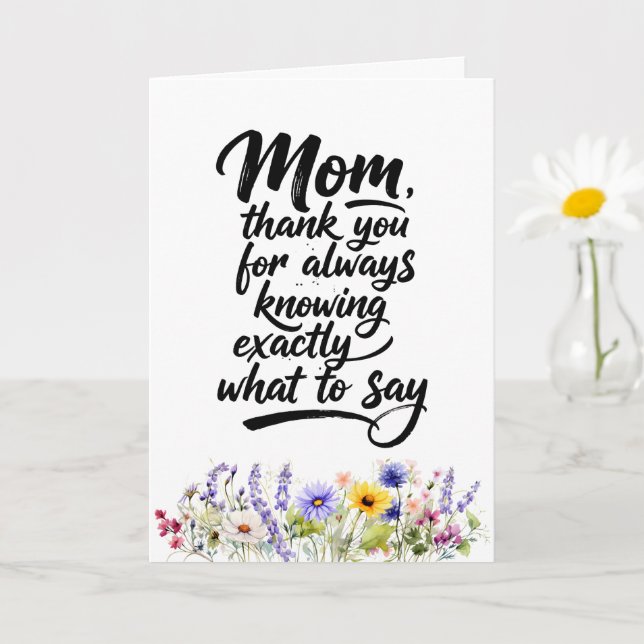 Cartão Mom Exactly What To Say Watercolor Wildflower (Planta pequena)
