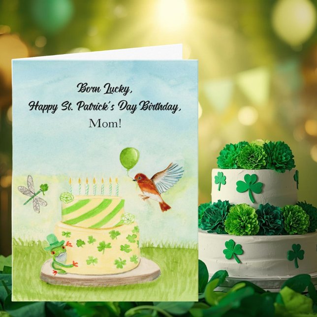 Cartão Mom Happy St Patricks Day Birthday (Criador carregado)