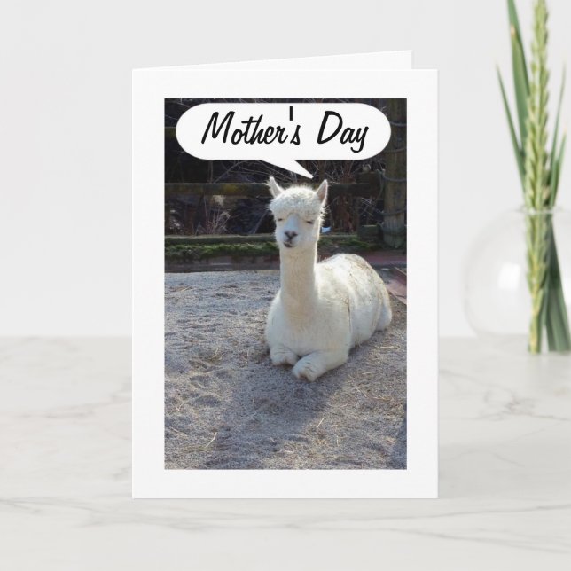 Cartão MOM-LLAMA says HAPPY MOTHERS DAY=AWESOME MOM (Frente)