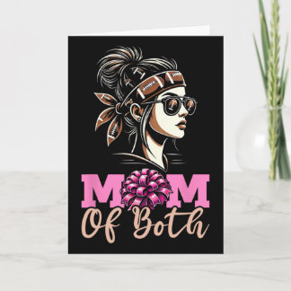 Cartão Mom Of Both Footll Cheerleading Cheer Mom Game Day