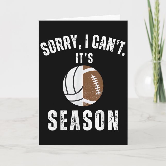 Cartão Mom Of Both Sorry I Can't It's Volleyball Football (Frente)