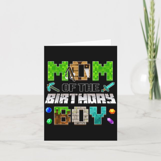 Cartão Mom Of The Birthday Boy Funny Gaming Birthday Xel  (Frente)