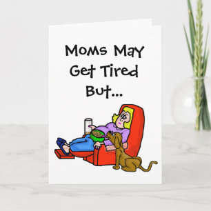 Cartão Mom Sleeping Dog Stealing Snacks Greeting Card