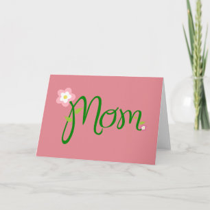 Cartão Mom Strawberry Pink Greeting Card