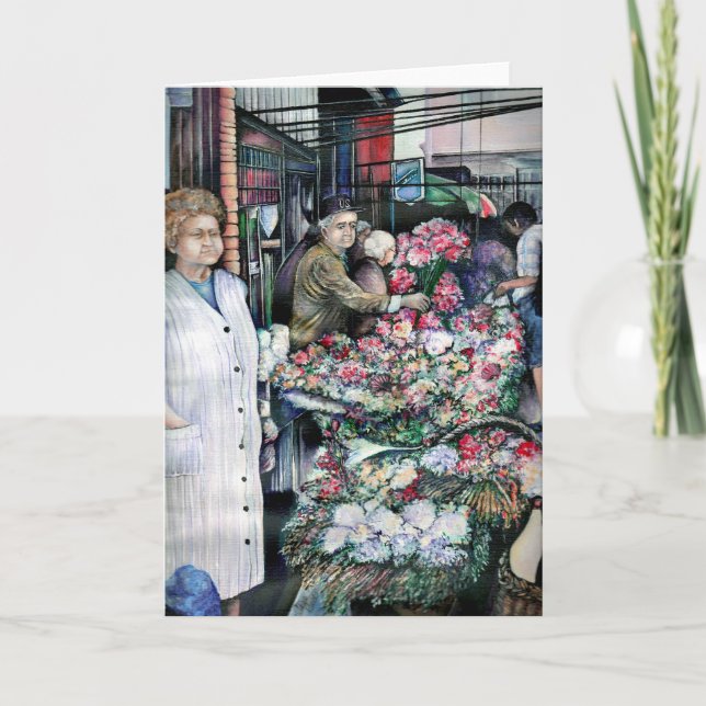 Cartão Momento mágico no Mercado Misloc Hungria Carro Sau (Frente)