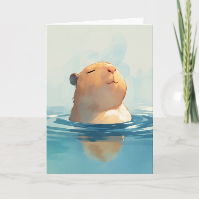 Cartão Momento Tranquilo do Capivara (Frente)