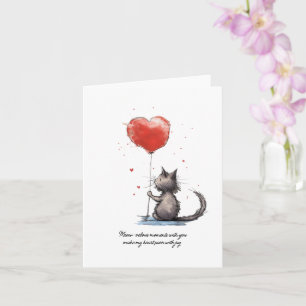 Cartão Momentos de Coração Perfeito Amor Felino Maravil