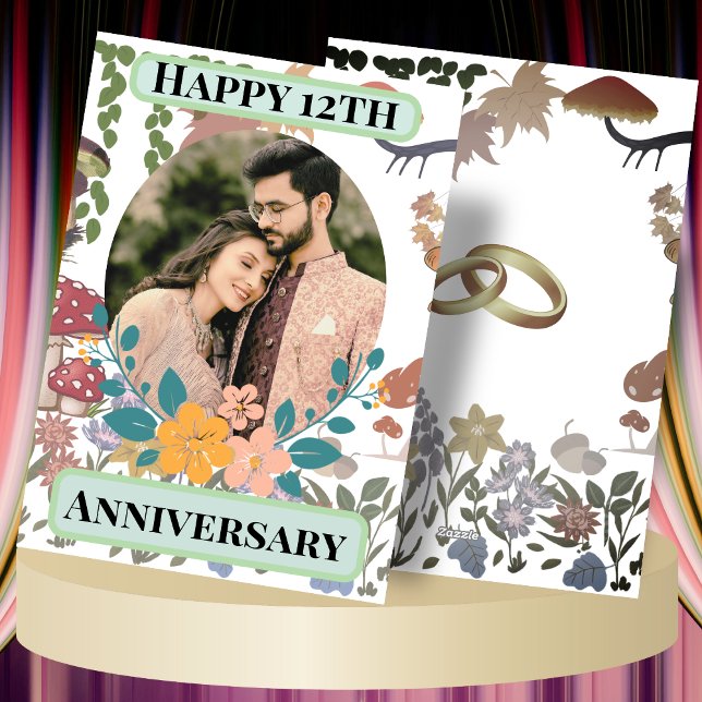 Cartão Momentos Iluminados pelo Sol, 12 Anos de Amor em C (Criador carregado)