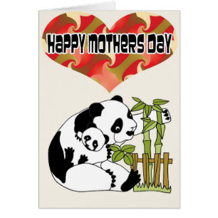 Cartão Mommie com panda do bebê