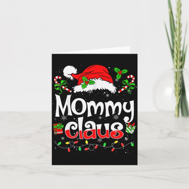 Cartão Mommy Claus Shirt Christmas Lights Pajama Family M (Frente)
