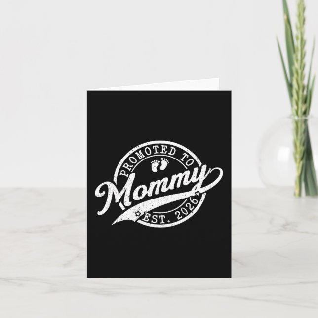 Cartão Mommy Est 2026 New Mom Announcement Promoted To Mo (Frente)
